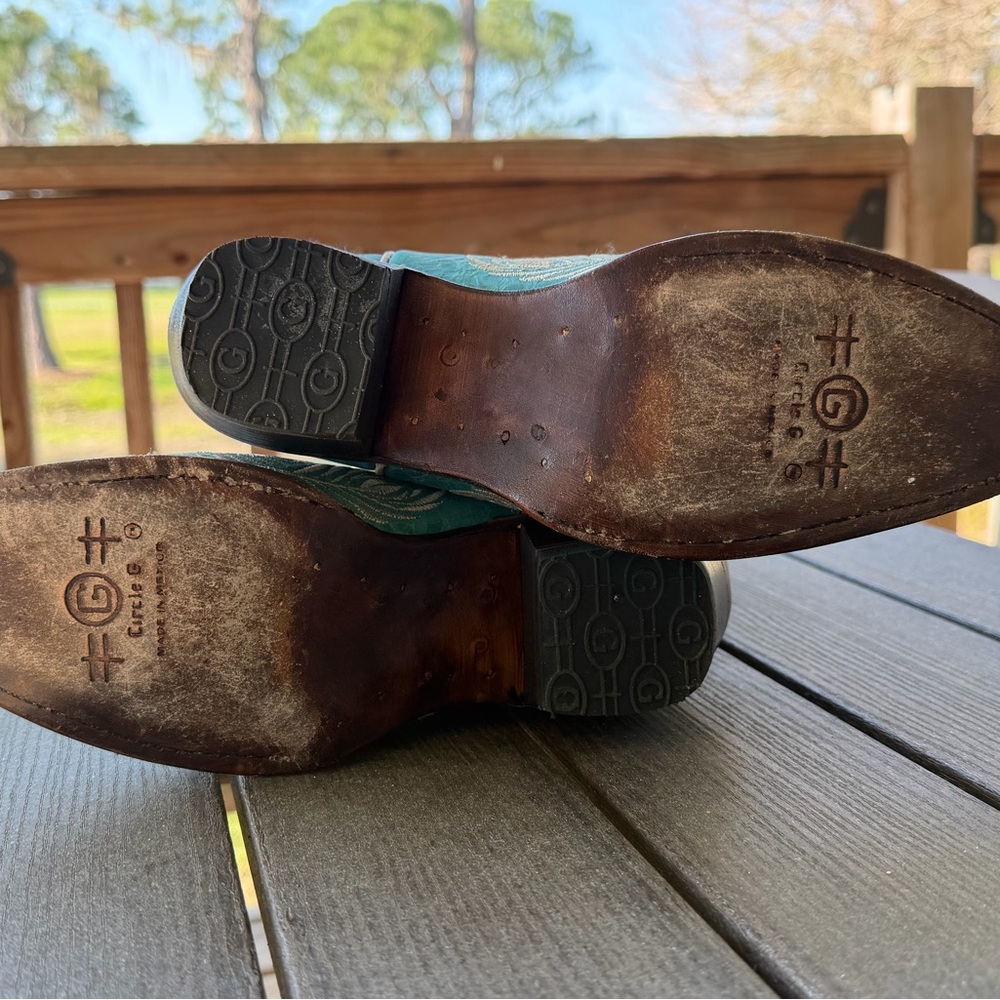 Circle G Bright Turquoise Boot size 7 - Picture 3 of 6